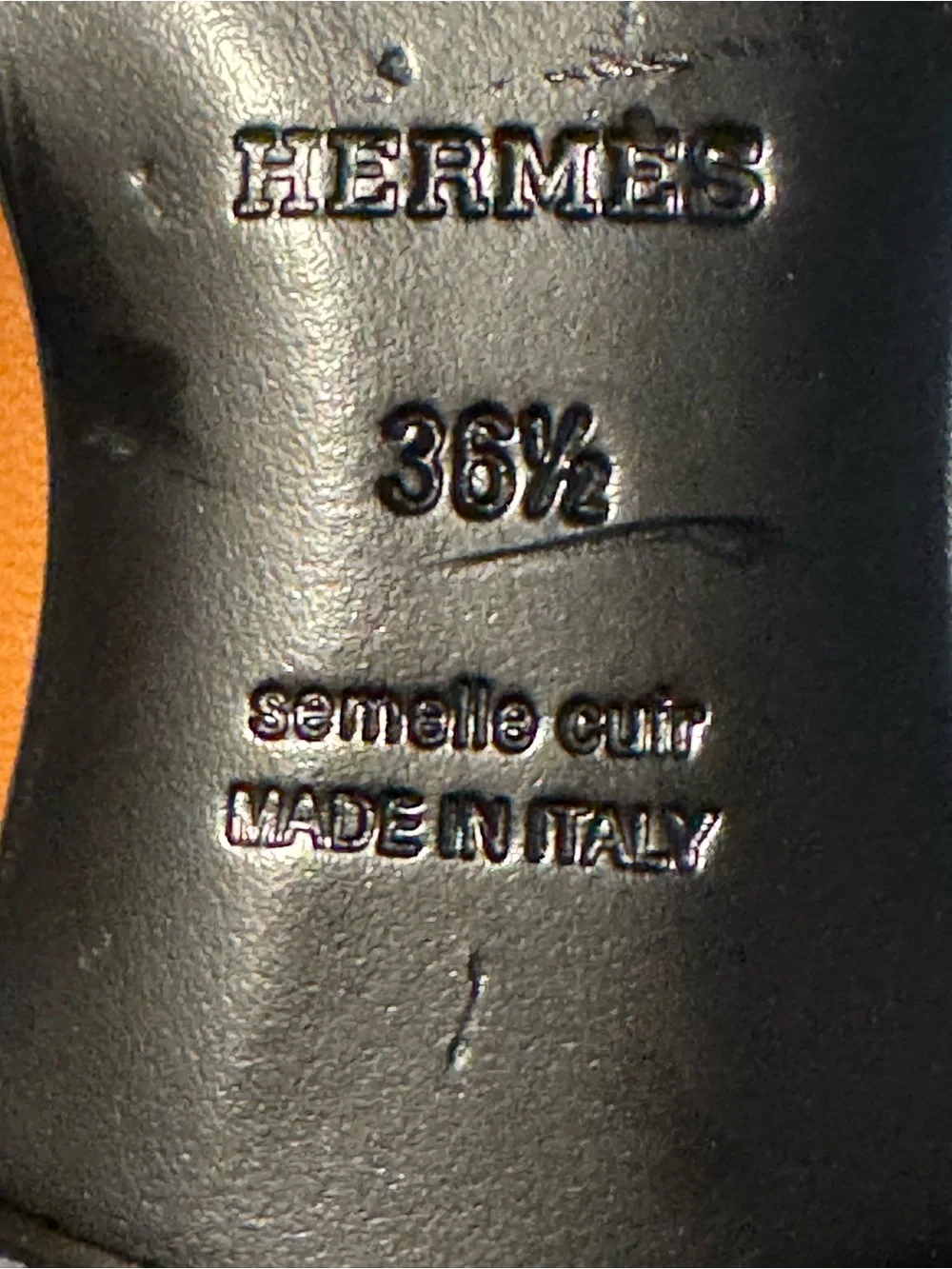 Authentic Hermes Paris Loafers Gold Tan Leather H Buckle Flats Size EU 36.5 US 6